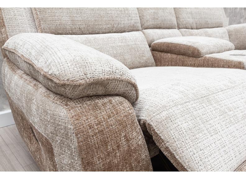 Durban Fabric Modular Sectional Sofas with Dual-Tone Upholstery & Optional Power Recline & Console