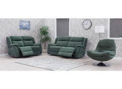 Lorenza Fabric Powered Corner Sofa with Pocket Sprung Seating, USB Ports & Drinks Console –  Sage Green
