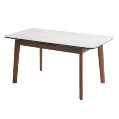 Turin Walnut Dining Set with Latte Chairs