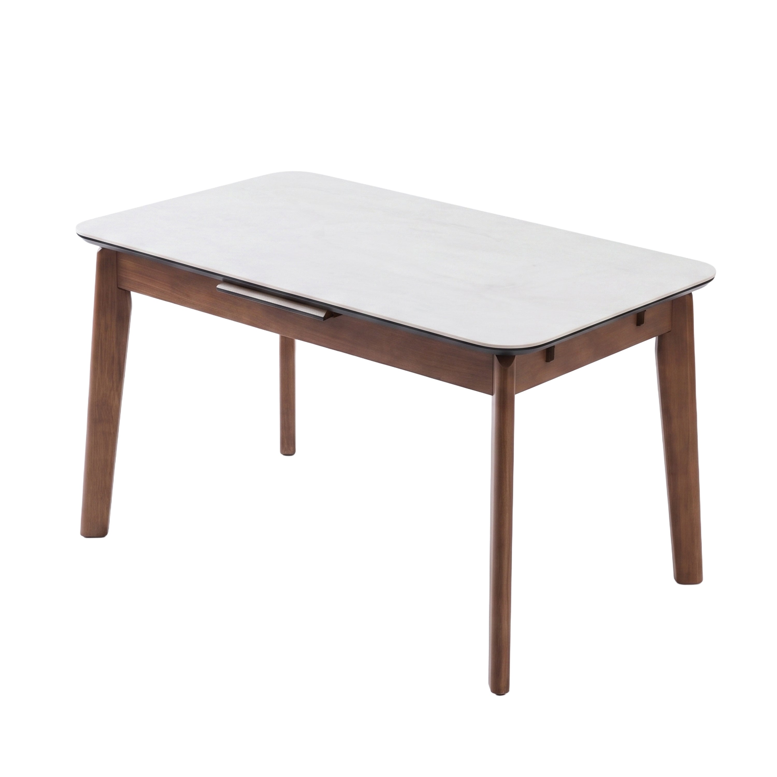 Turin Walnut Dining Set with Latte Chairs