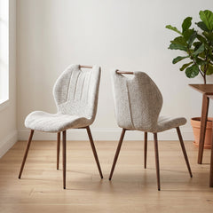 Turin Walnut Dining Chair - Latte