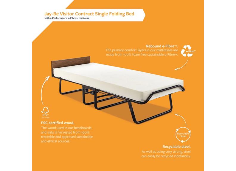 Jay-Be Automatic Folding Visitor Bed - With 2 ft6 eFibre mattress