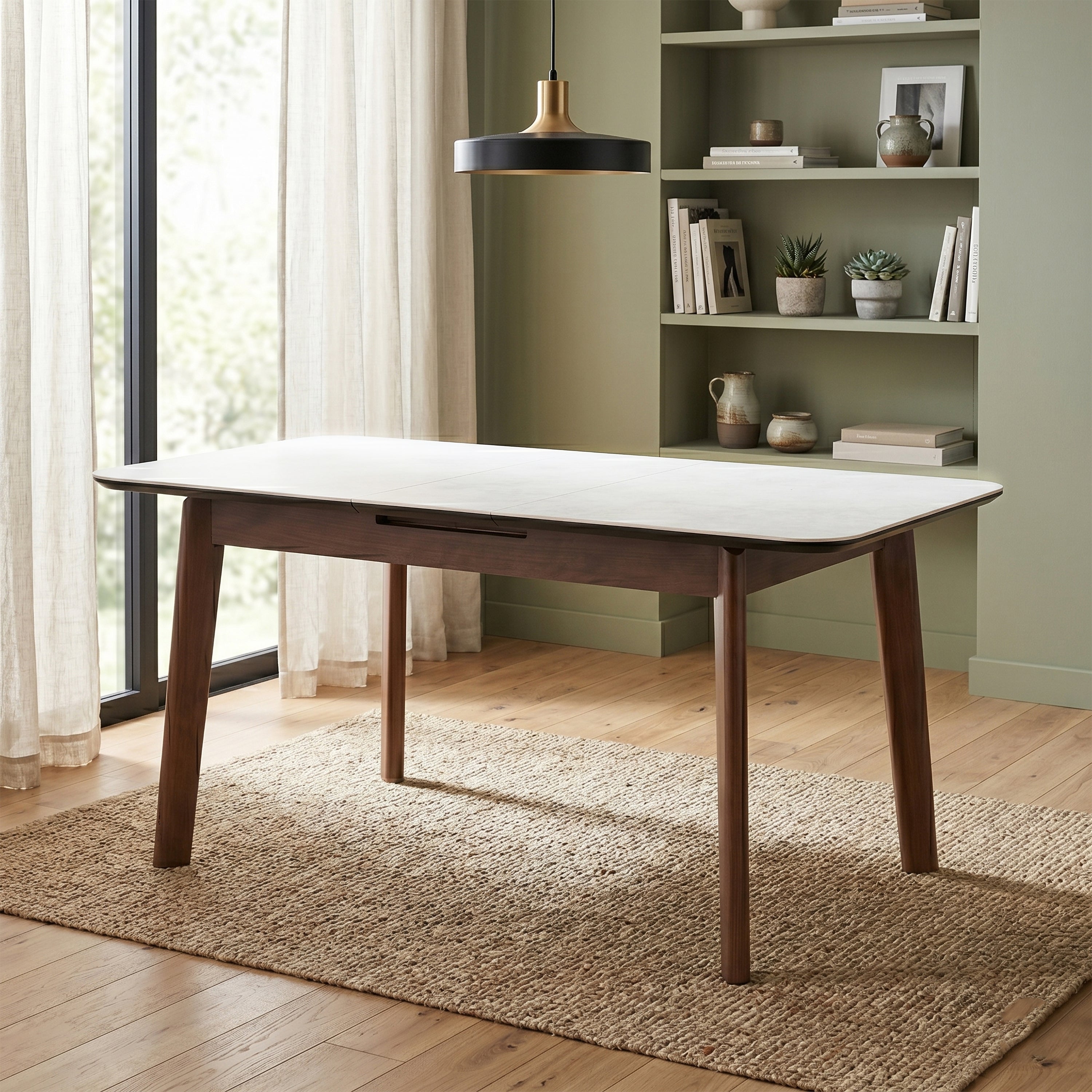 Turin Sintered Stone Extension Dining Table Walnut