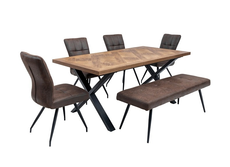 Eden Dining Table W/Sabena Chairs/Bench