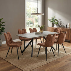 Symphony 160cm Dining Set - Rust Dining Chairs