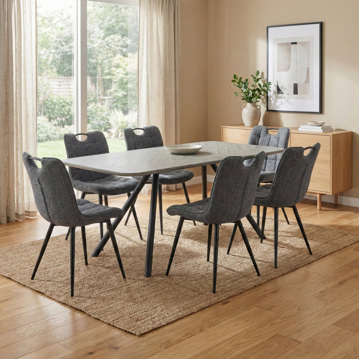 Symphony 160cm Dining Set - Dark Grey Dining Chairs