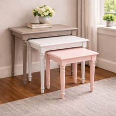 Handcrafted Painted Nest of Tables – Floor Model