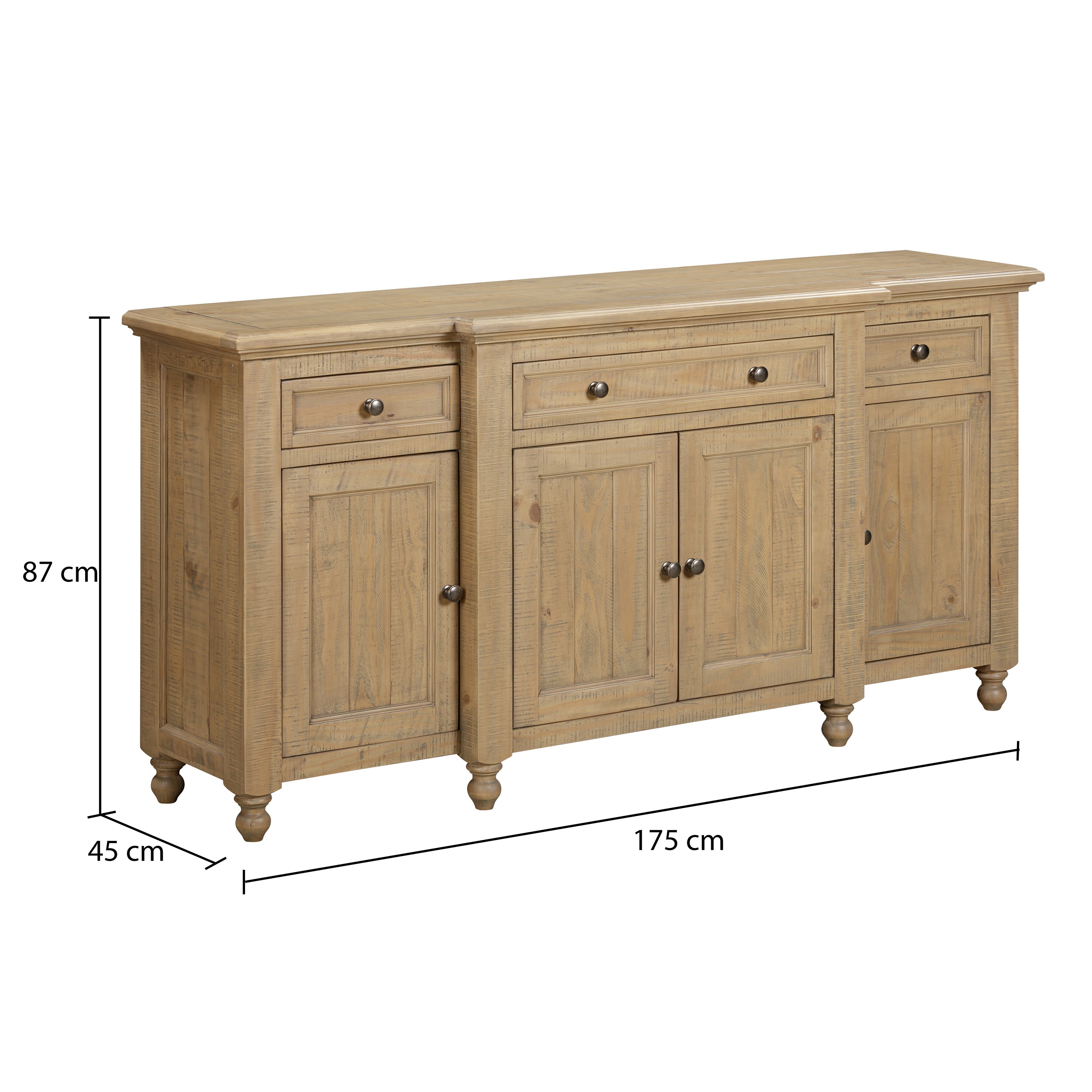 Chateau Rustic 4 Door 3 Drawer Sideboard