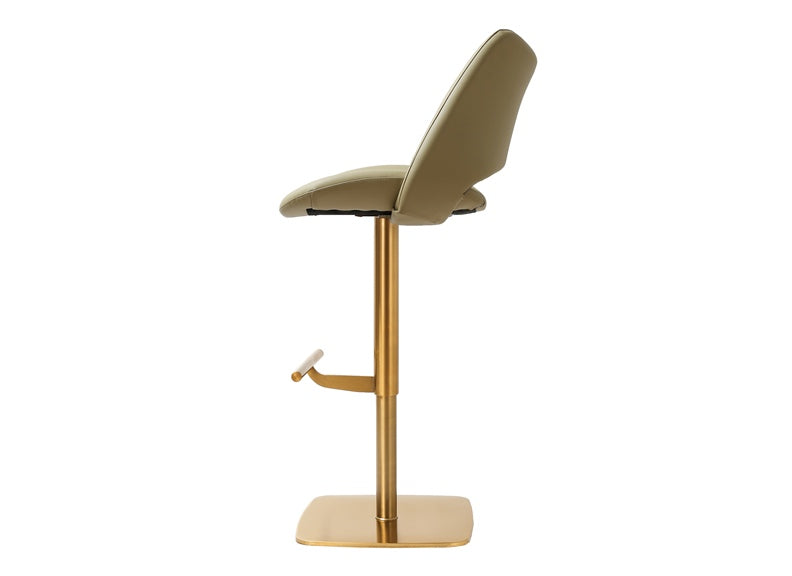 Contour Olive PU Stool - side