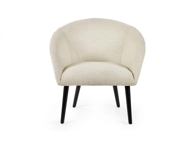 Amari Ivory Boucle Chair - front