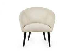 Amari Ivory Boucle Chair - front