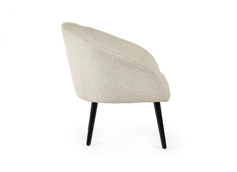 Amari Ivory Boucle Chair - side