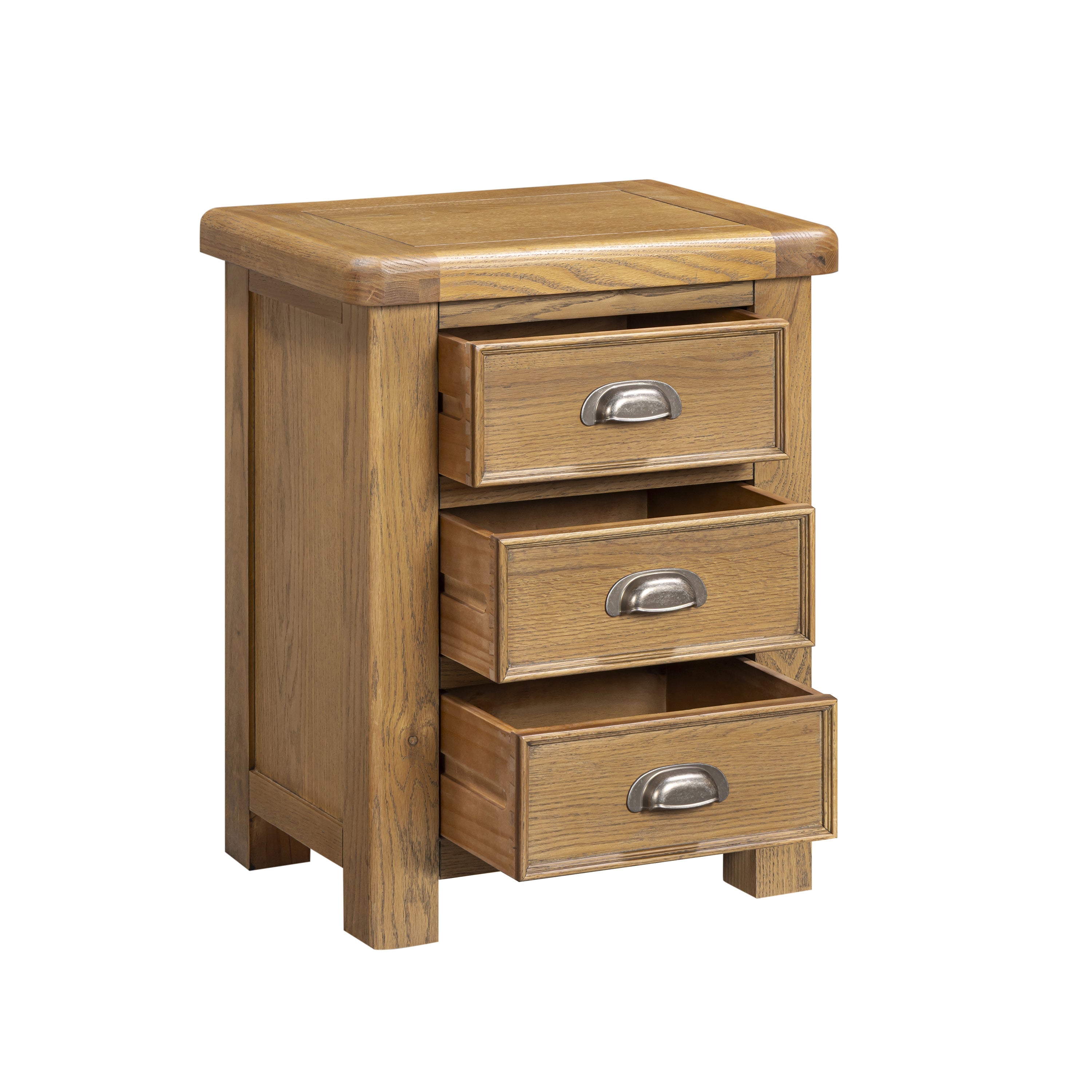Dorchester Oak 3 Drawer Bedside Table