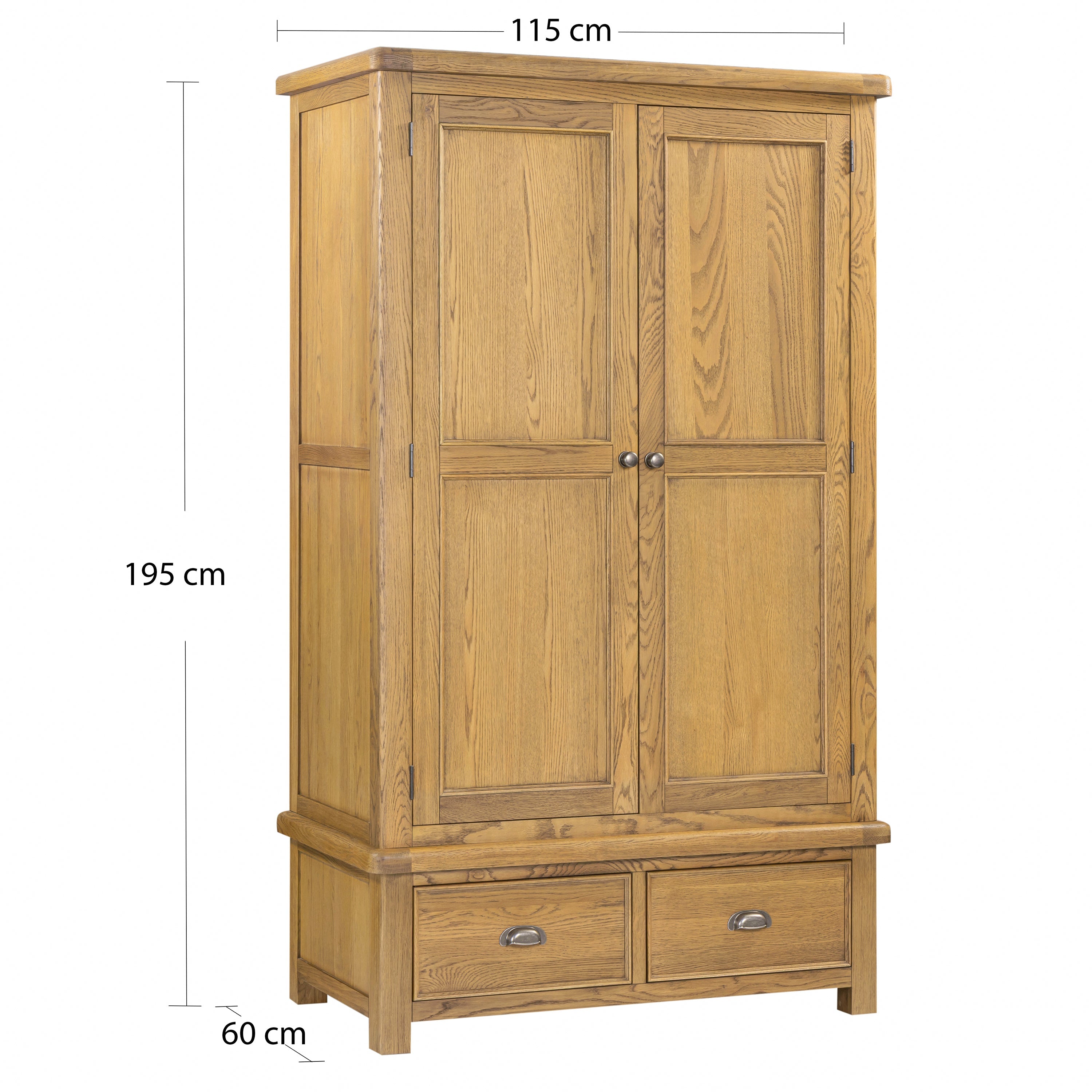 Dorchester Oak Double Robe with 2 Drawer