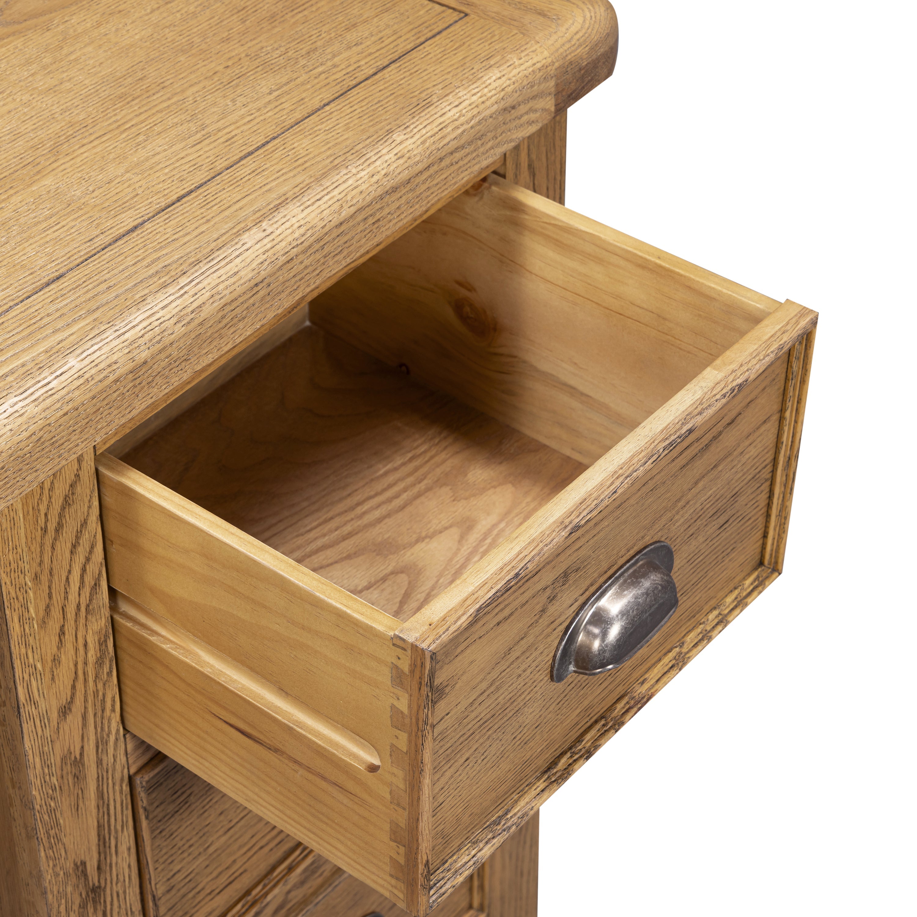 Dorchester Oak Dressing Table, Vanity Mirror & Stool