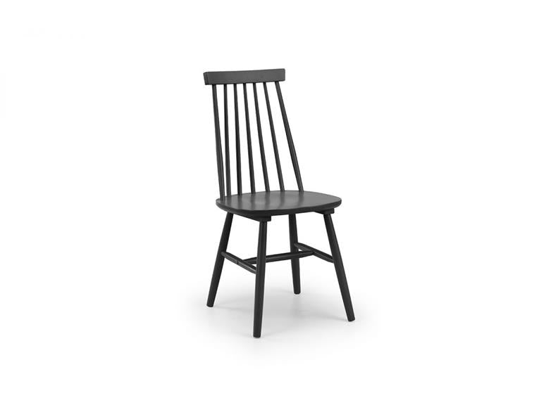 Allasio Black Spindle Back Chair - 1