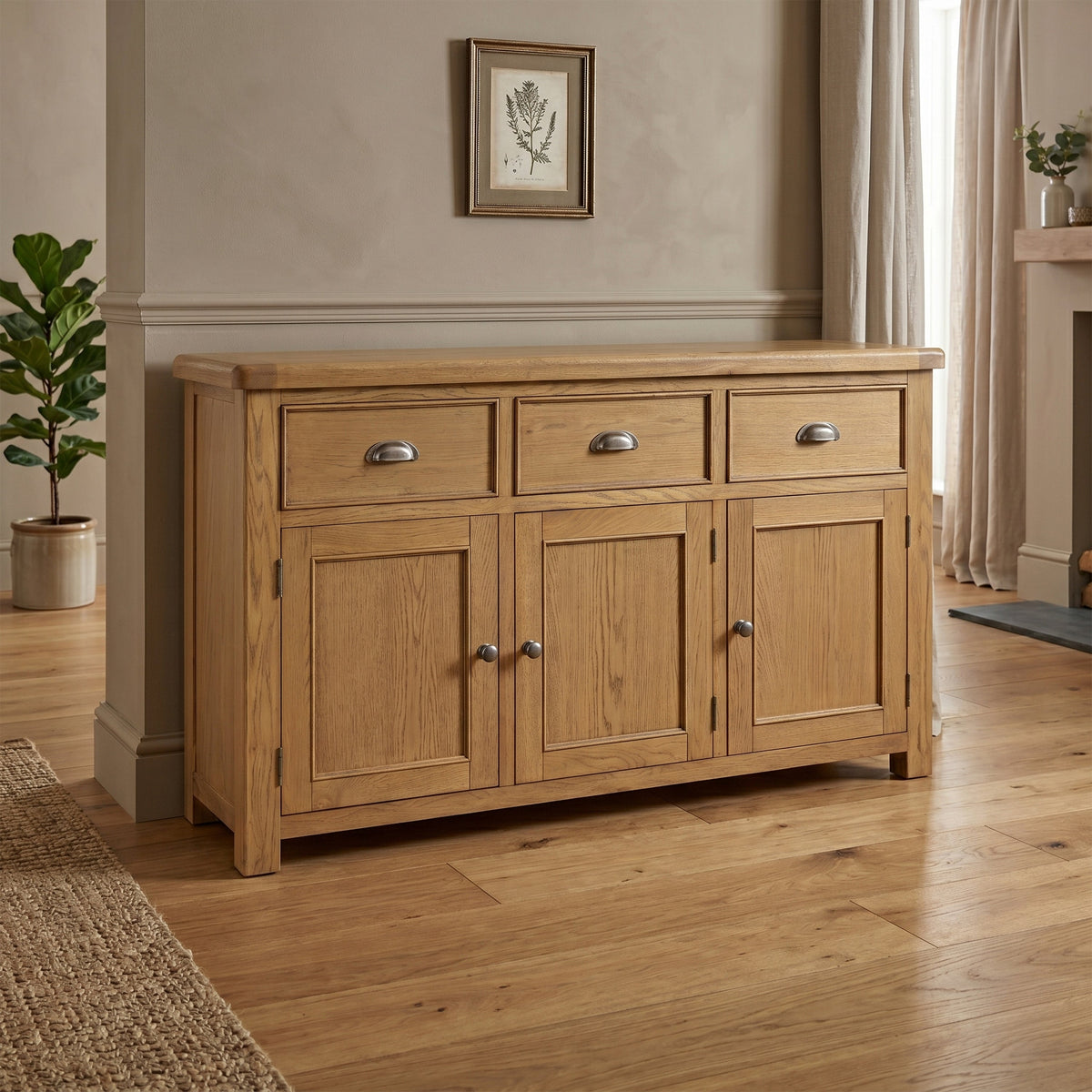 Dorchester Oak 3 Door Sideboard