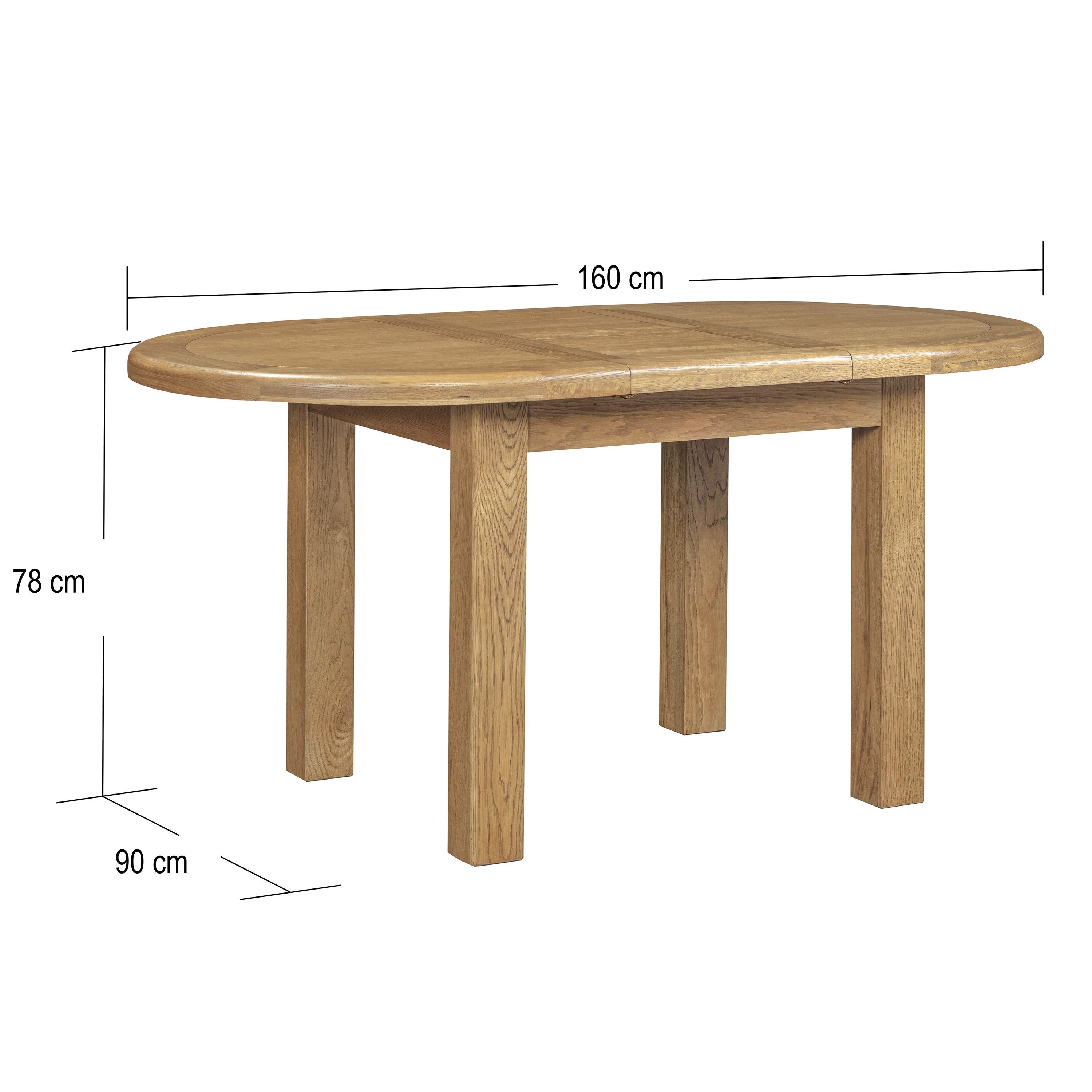 Dorchester Oak 120-160cm Oval Extension Table