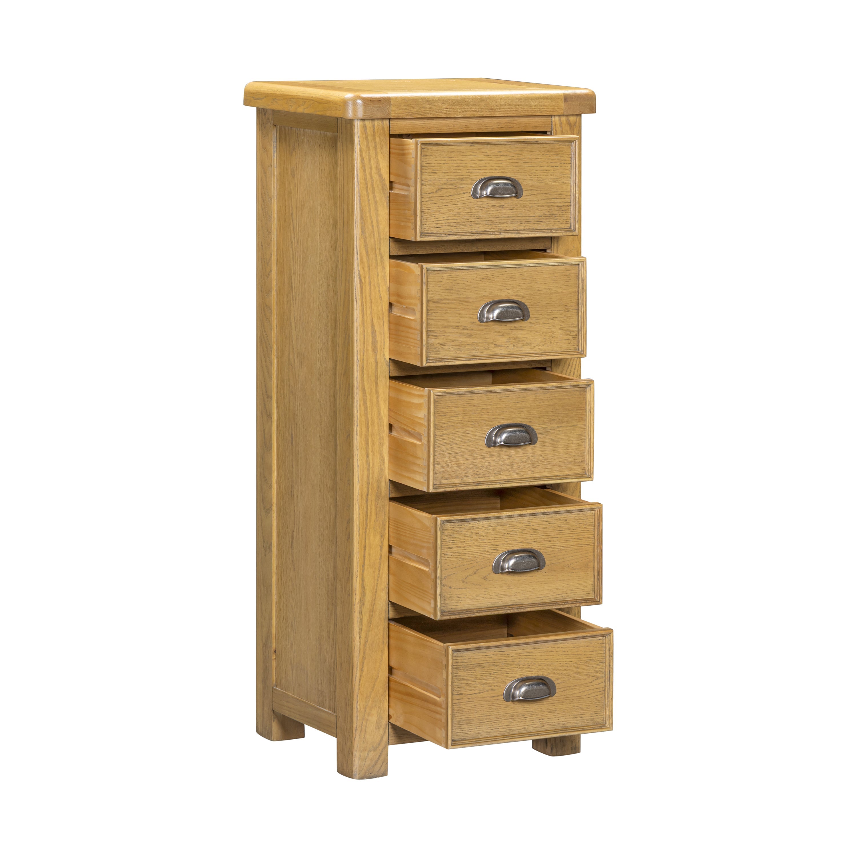 Dorchester Oak 5 Drawer Narrow Chest