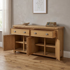 Dorchester Oak 4 Door Sideboard