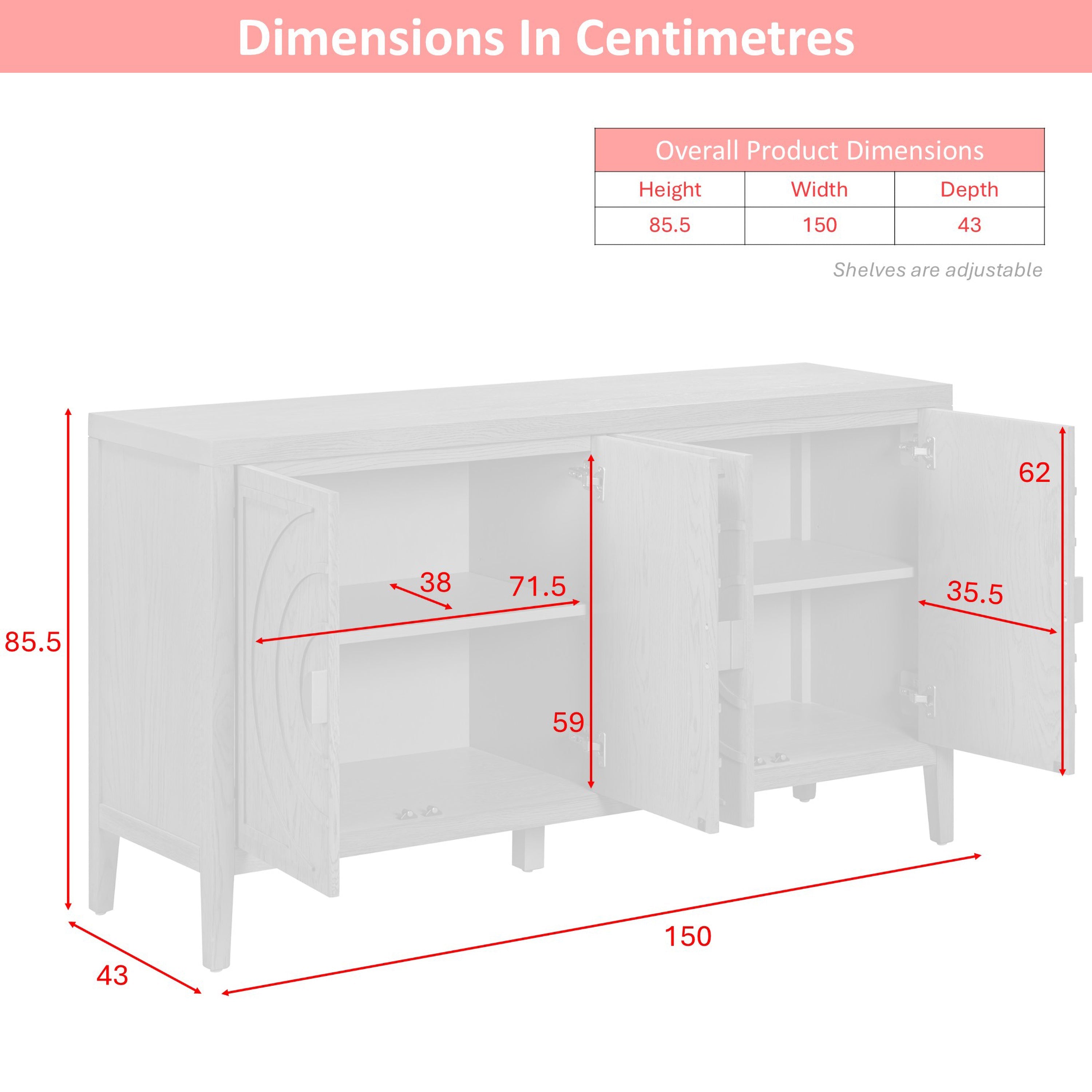 Oslo Sideboard 4 Door