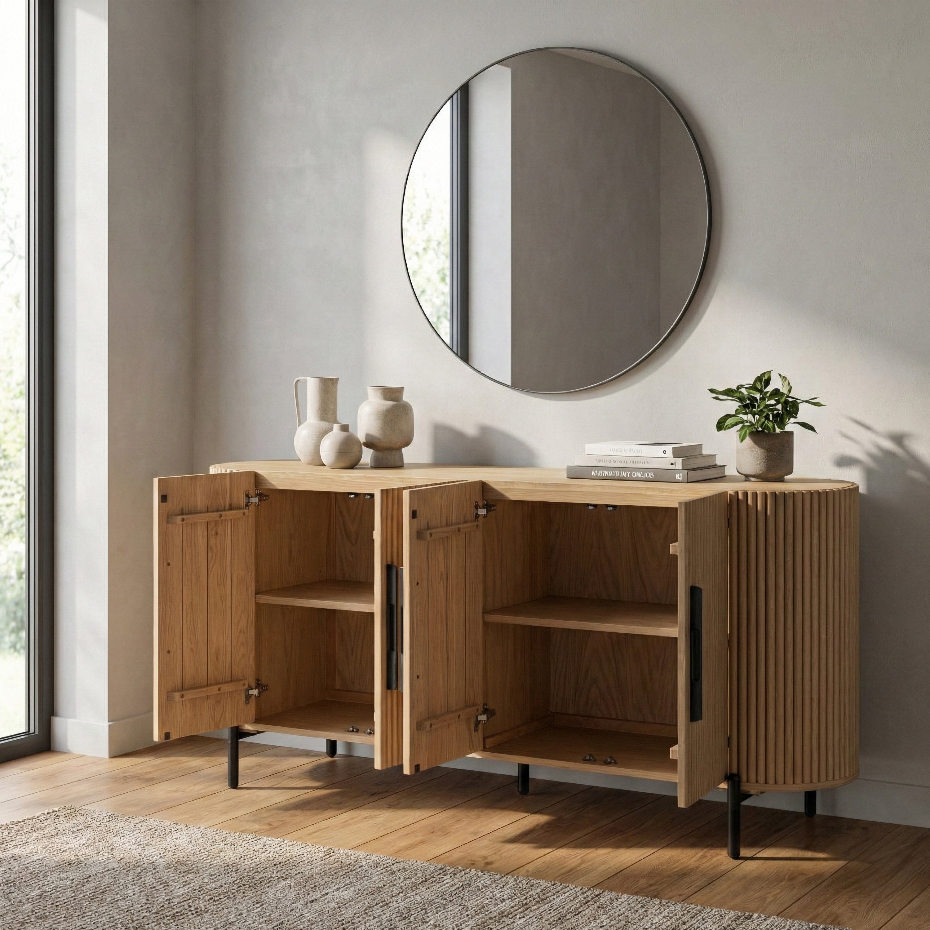 Stockholm Curved Sideboard 4 Door