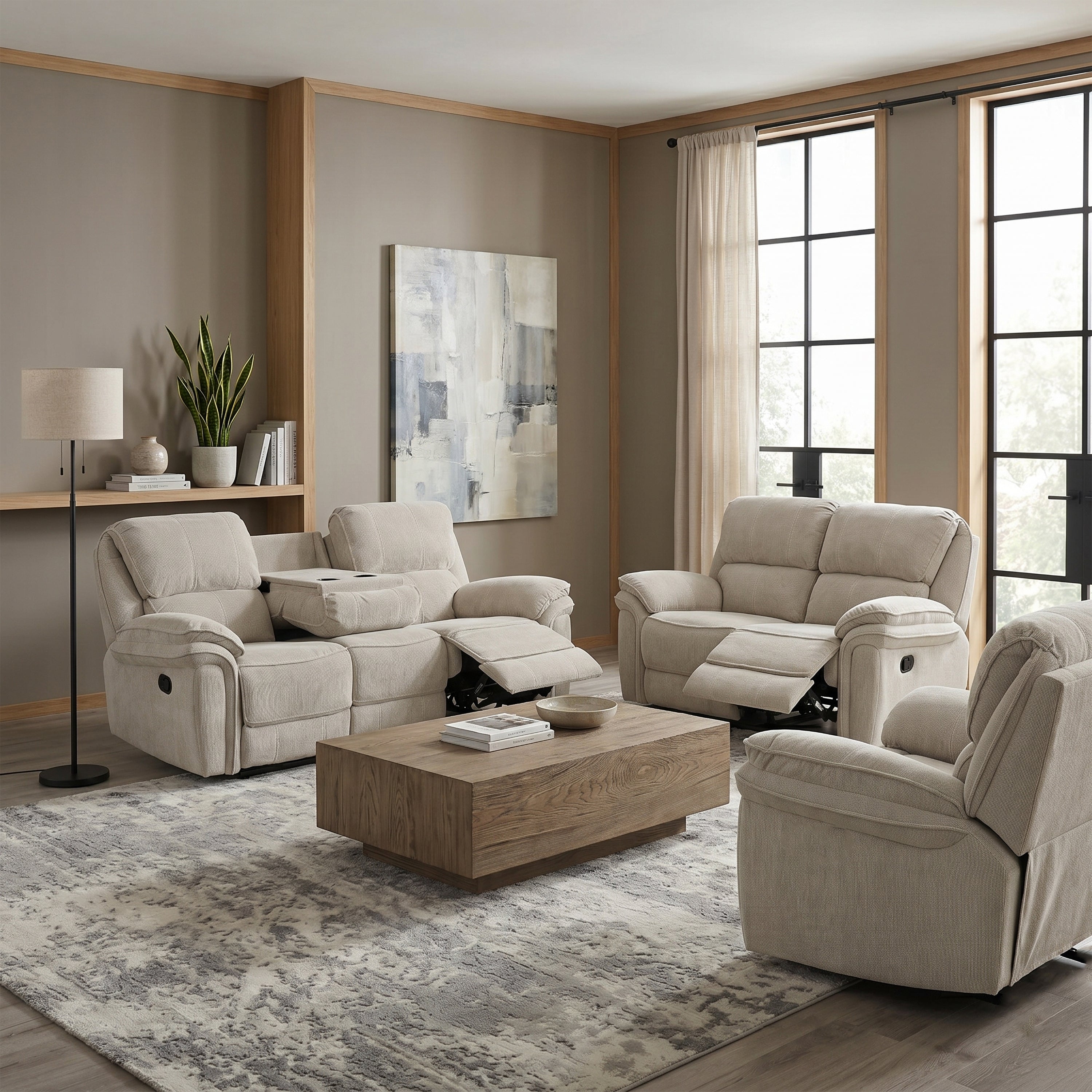 Westbury 2 Seater Manual Recliner Beige