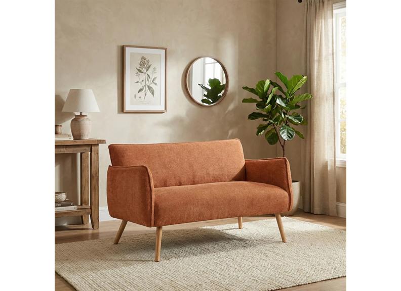Piper 2 Seater Rust Fabric