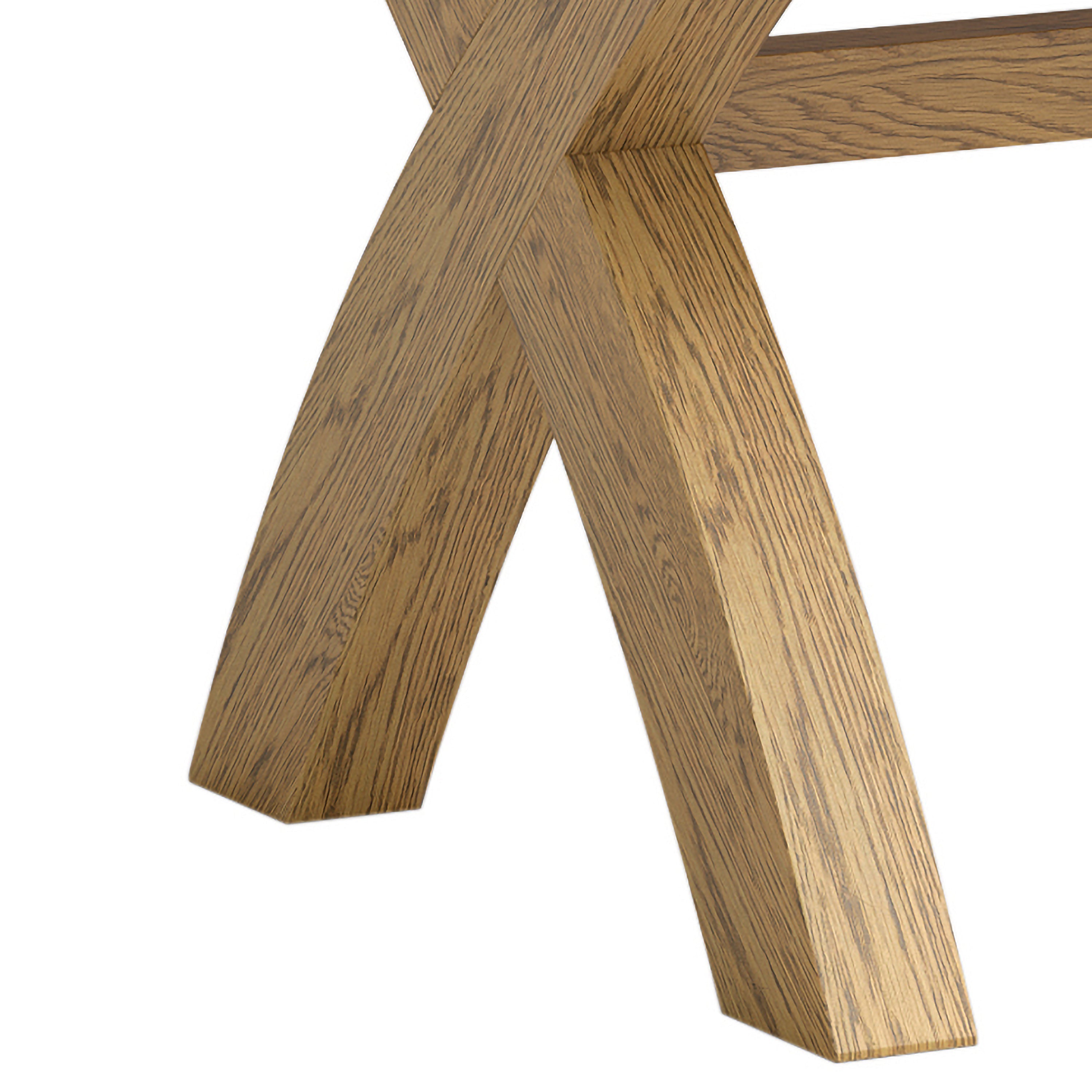 Dorchester Oak Cross Leg Dining Table 220cm Fixed