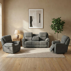 Westbury Electric Reclining 3+1+1 Suite Stone