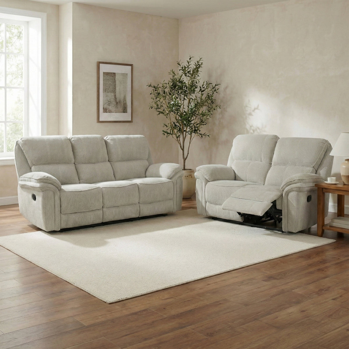 Westbury Manual Reclining 3+2 Suite Beige