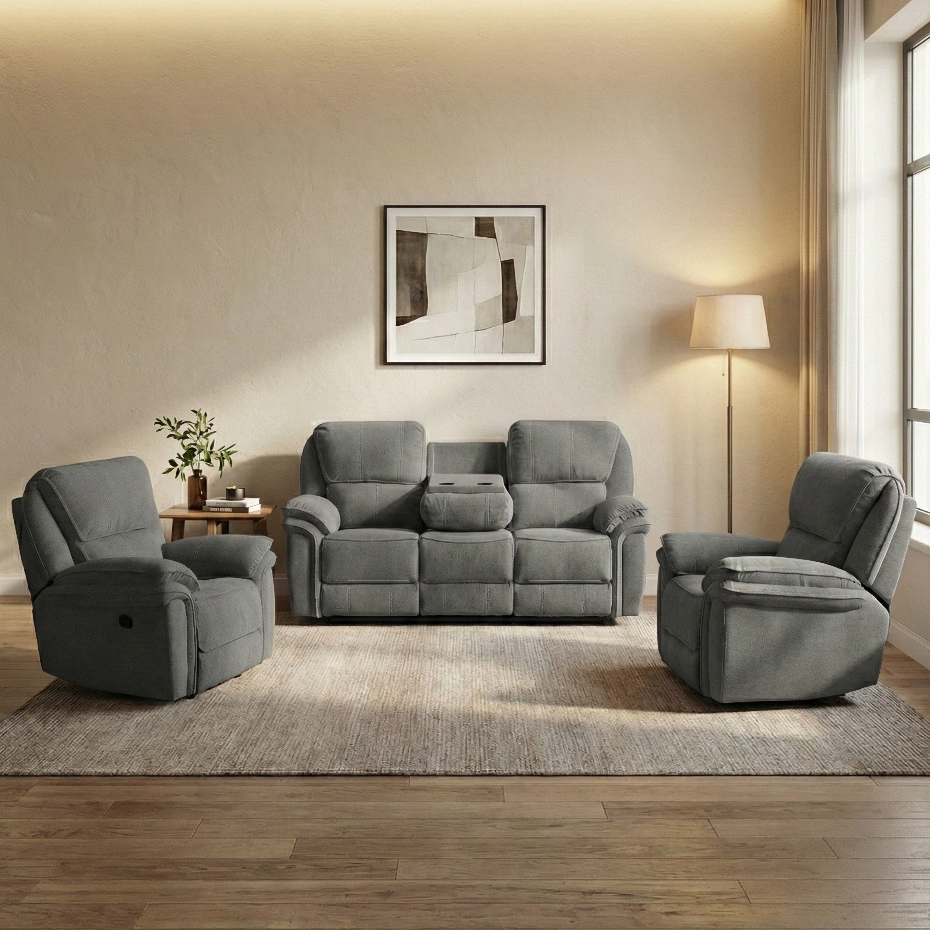 Westbury Manual Reclining 3+1+1 Suite Stone