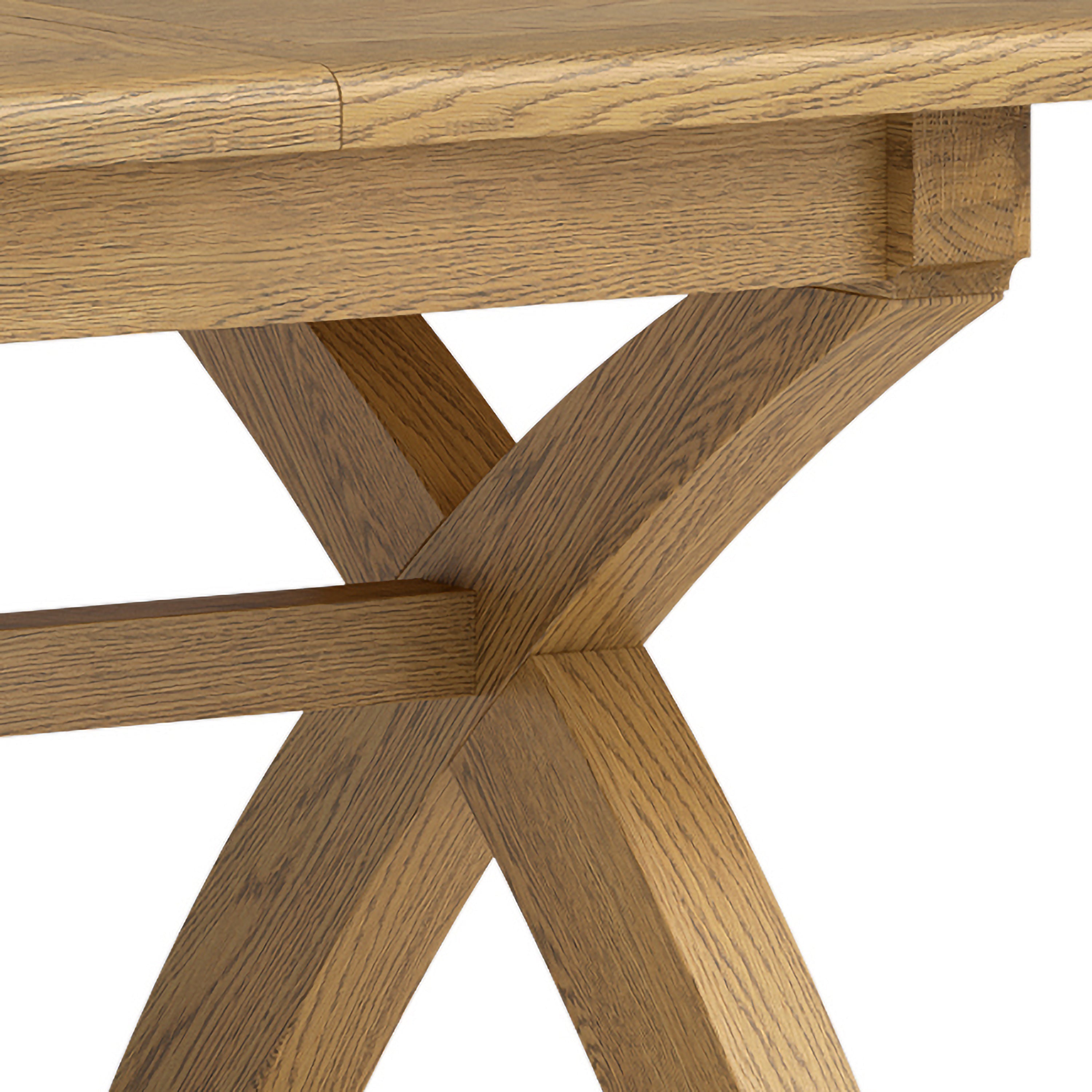 Dorchester Oak Cross Leg Dining Table 200cm Extension