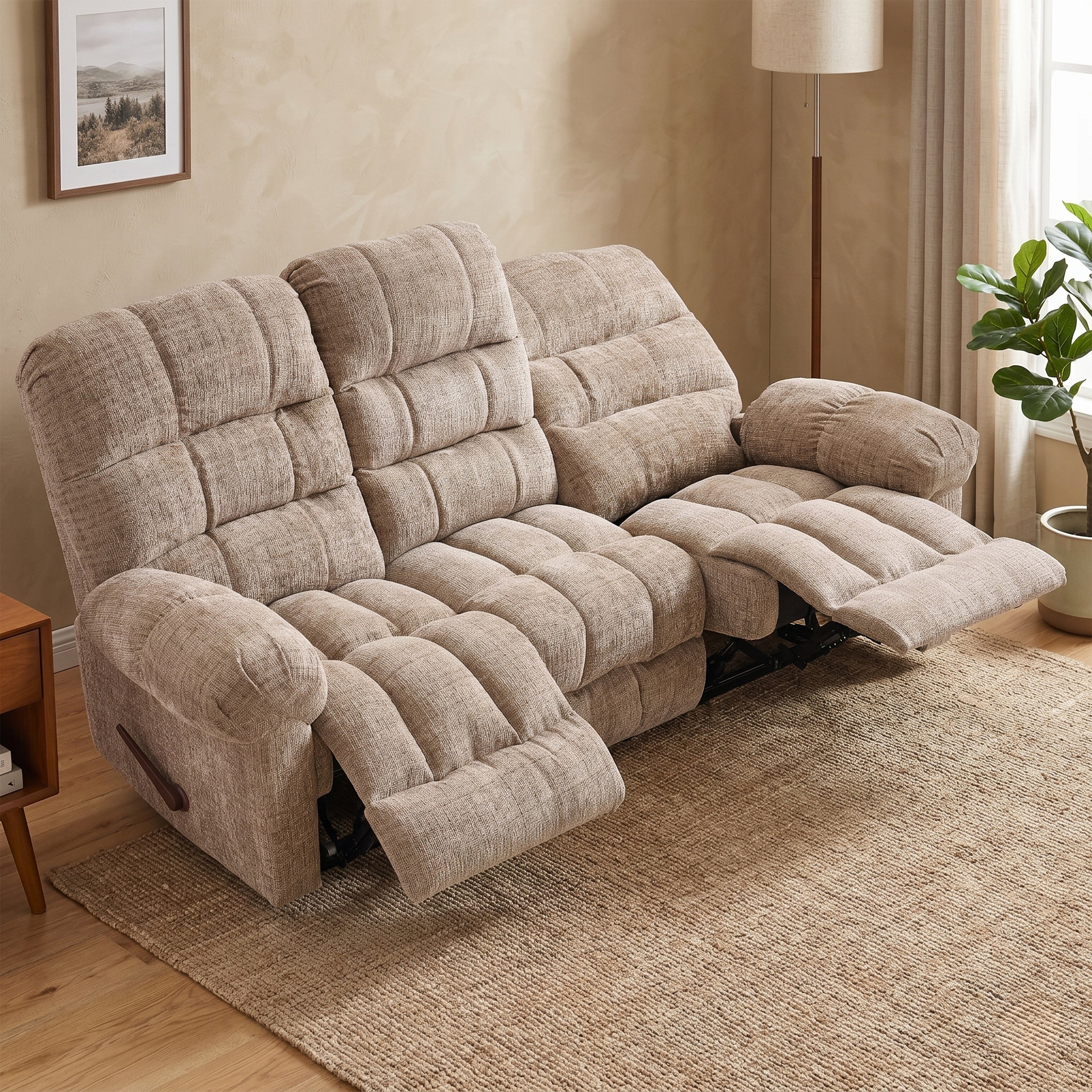Cloud 3 Seater Recliner Beige