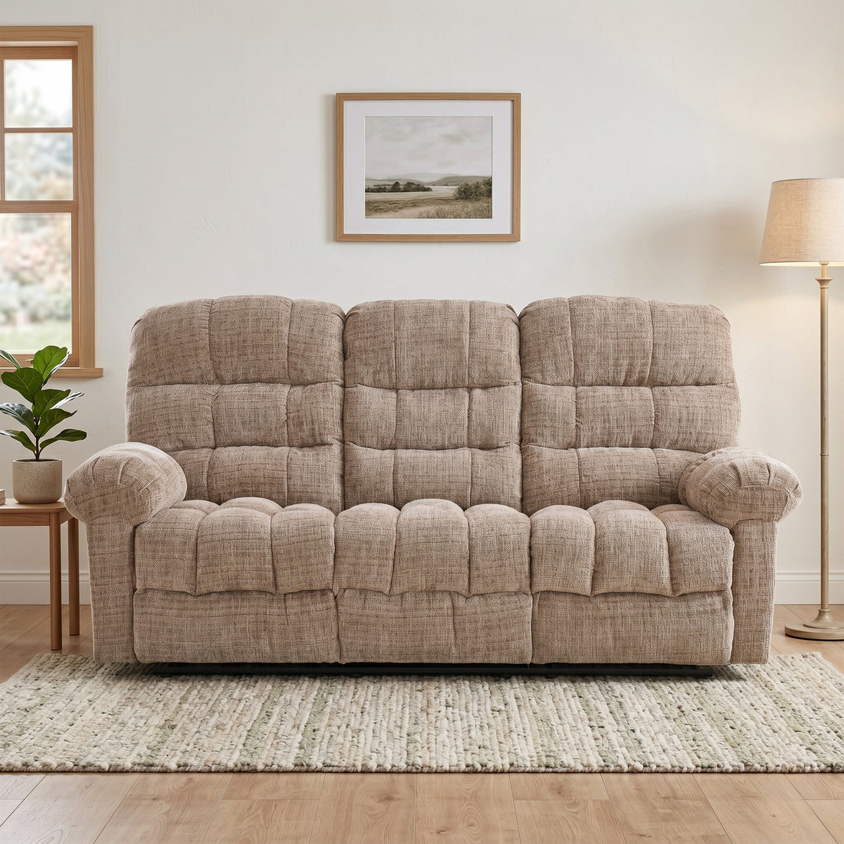 Cloud 3 Seater Recliner Beige