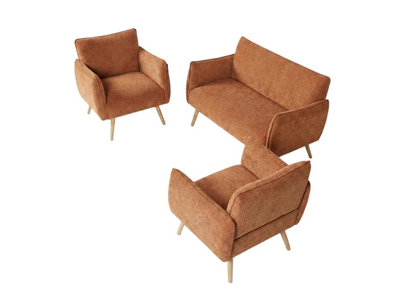 Piper 2+1+1 Rust Fabric