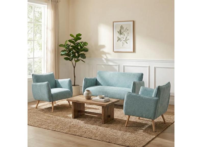 Piper 2+1+1 Teal Fabric
