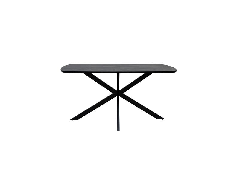 Faro Dining Tables - Charcoal Stone Effect Tops With Black Metal Legs