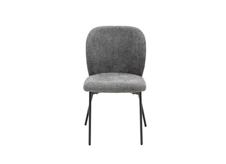 Faro Extending Dining Set - Charcoal Stone Effect Table Top With Charcoal Fabric Chairs