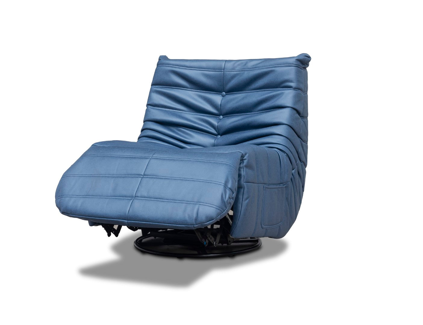 Capri Swivel Rocker Recliner Chair – Modern Reclining Accent Chair in Marine Blue
