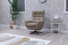 Orbit Occasional Swivel Chair – Modern Lounge Accent Chair in Bisque