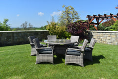 Majorca Dining Set - Round Patio Dining Set With Glass Top