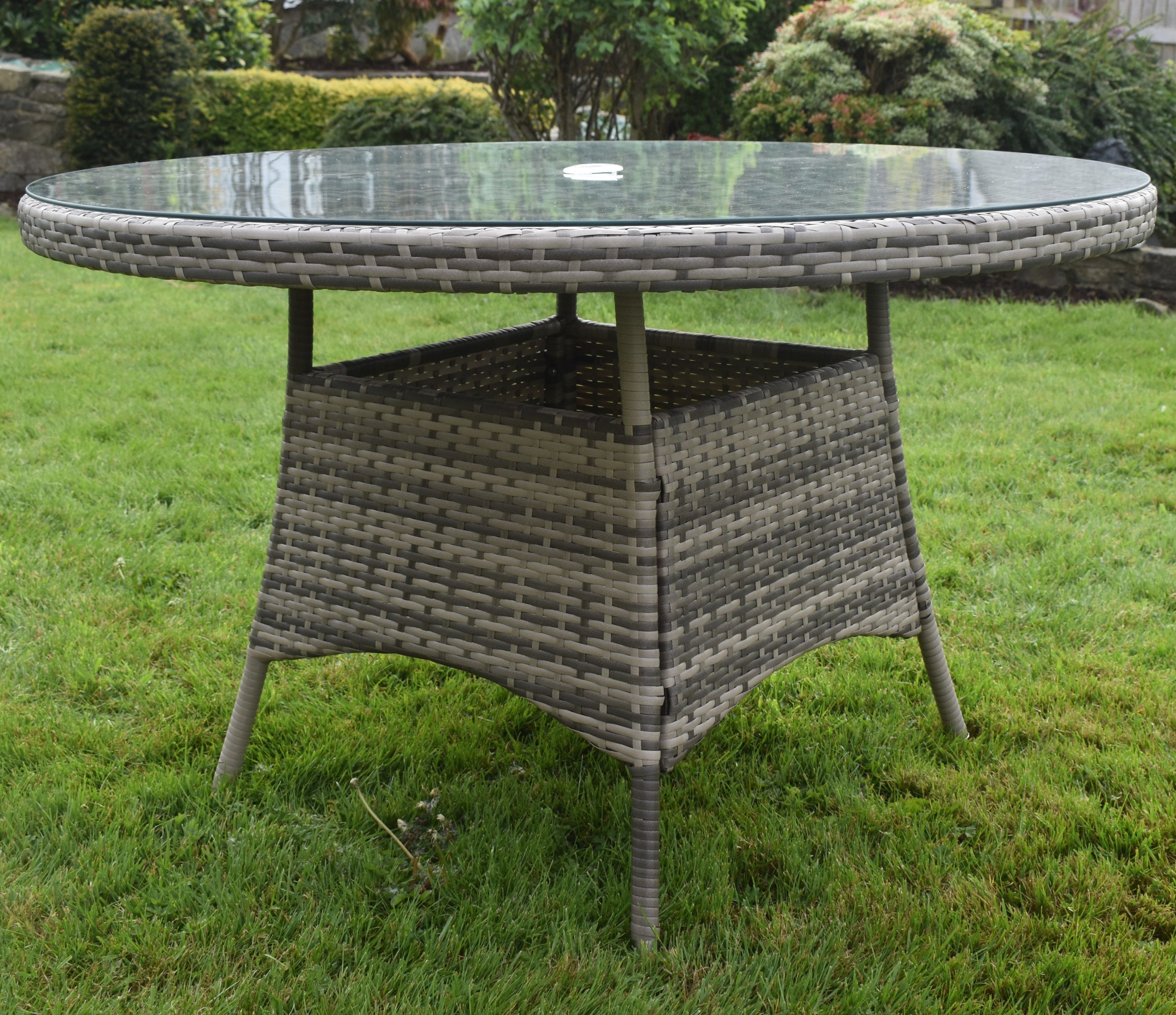 Majorca Dining Set - Round Patio Dining Set With Glass Top