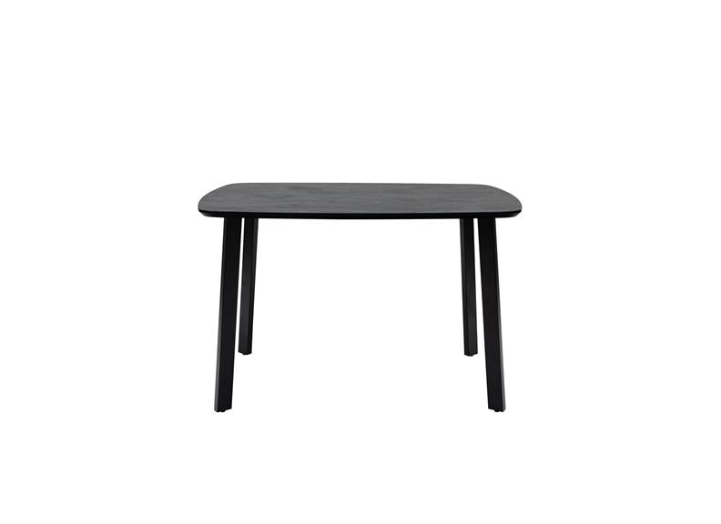 Faro Dining Tables - Charcoal Stone Effect Tops With Black Metal Legs