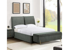 Waterford Green Fabric Storage Bed – Modern Upholstered Ottoman Bed Frame with Lift-Up Storage