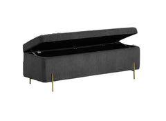 Waterford Grey Fabric Blanket Box – Modern Upholstered Storage Box with Lift-Up Lid