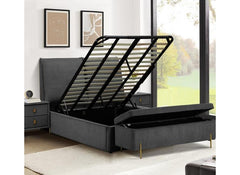 Waterford Grey Fabric Storage Bed – Modern Upholstered Ottoman Bed Frame with Lift-Up Storage