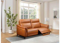 Porto Half-Leather Power Reclining Thee Seat Sofa with USB Port – Luxury Electric Recliner Couch for Modern Living
