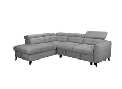 Samantha Corner Sofa/Sofa Bed In Grey | Left Or Right Hand Corner Sofa with Adjustable Headrests