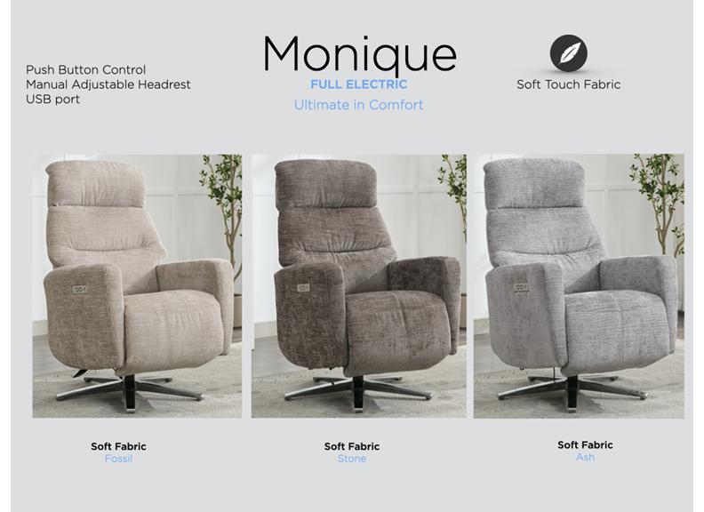 Monique Powered Fabric TV Chairs